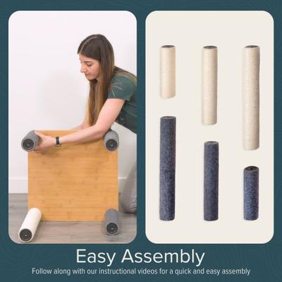 Show full view: FurHaven 47-in Ascentials Luxe Suite Cat Tree, Bamboo & Gray slide 6 of 11