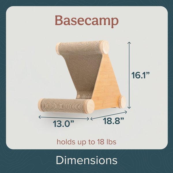 FurHaven Ascentials Basecamp Cat Wall Shelve, Bamboo