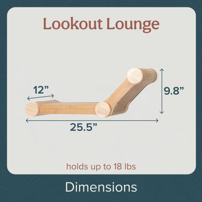 Show full view: FurHaven Ascentials Lookout Lounge Cat Wall Shelve, Bamboo slide 9 of 11