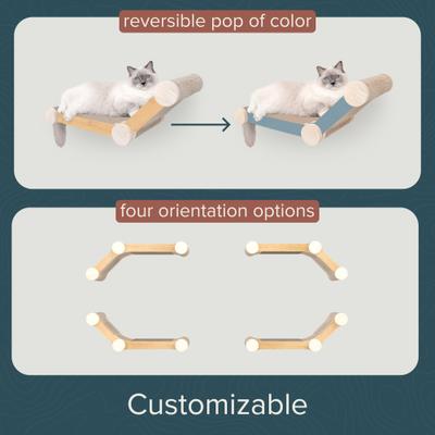 Show full view: FurHaven Ascentials Lookout Lounge Cat Wall Shelve, Bamboo slide 5 of 11