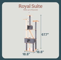 FurHaven Ascentials Royal Suite Cat Tree, Bamboo/Gray, 68-in slide 2 of 9