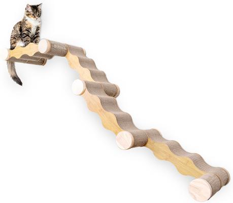 Show full view: FurHaven Ascentials Wave Cat Wall Shelve, Bamboo slide 2 of 11