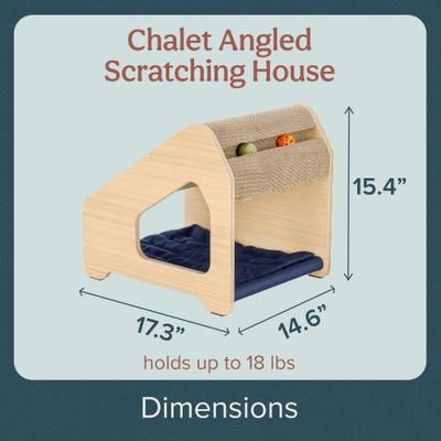 Show full view: FurHaven Ascentials Wooden Cat Chalet with Hammock, Navy slide 9 of 10