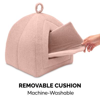 Show full view: FurHaven Calming Fleece Covered Dog & Cat Bed, Beige Buff slide 6 of 8