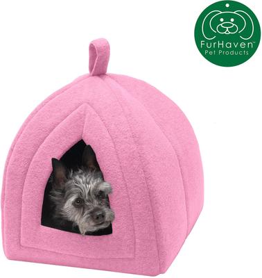 Show full view: FurHaven Calming Fleece Covered Dog & Cat Bed, Cotton Candy Pink slide 4 of 8