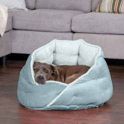 FurHaven Calming Hug Bolster Cat & Dog Bed, Aquamarine, Medium