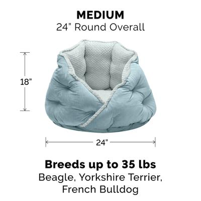 Show full view: FurHaven Calming Hug Bolster Cat & Dog Bed, Aquamarine, Medium slide 2 of 9