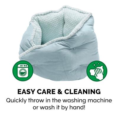 Show full view: FurHaven Calming Hug Bolster Cat & Dog Bed, Aquamarine, Medium slide 7 of 9