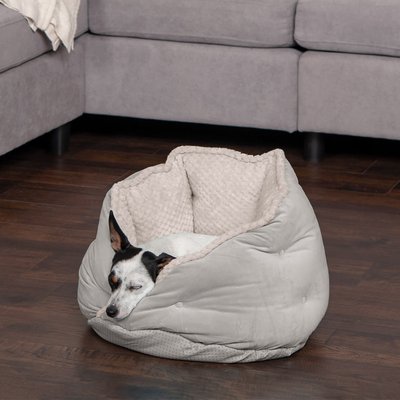 FurHaven FurHaven Calming Hug Bolster Cat & Dog Bed, Silver Gray, Small