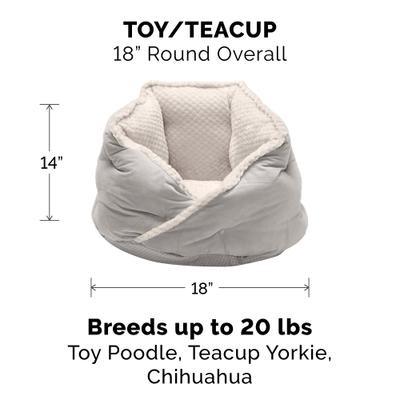 Show full view: FurHaven Calming Hug Bolster Cat & Dog Bed, Silver Gray, Small slide 2 of 9