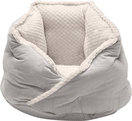 Show full view: FurHaven Calming Hug Bolster Cat & Dog Bed, Silver Gray, Small slide 3 of 9