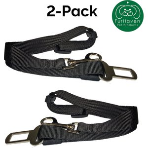 FurHaven Car Dog Seat Belt & Clip, 2 count, Black