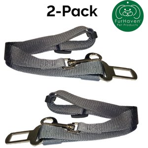 FurHaven Car Dog Seat Belt & Clip, 2 count, Gray