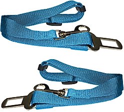 FurHaven Car Dog Seat Belt & Clip, 2 count, Lagoon Blue