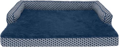 Show full view: FurHaven Comfy Couch Cooling Gel Cat & Dog Bed with Removable Cover, Diamond Blue, Jumbo slide 3 of 10