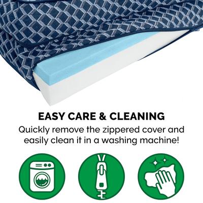 Show full view: FurHaven Comfy Couch Cooling Gel Cat & Dog Bed with Removable Cover, Diamond Blue, Large slide 8 of 10