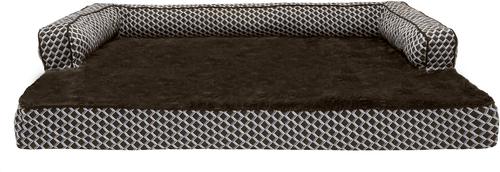 Show full view: FurHaven Comfy Couch Cooling Gel Cat & Dog Bed with Removable Cover, Diamond Brown, Jumbo Plus slide 4 of 11