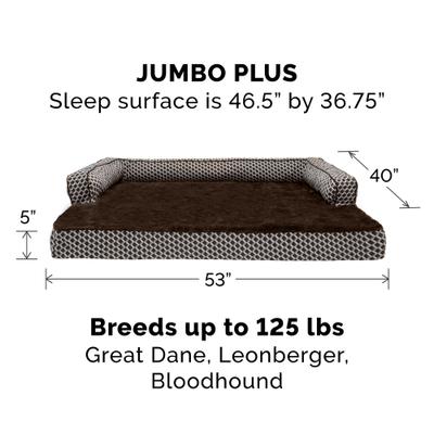 Show full view: FurHaven Comfy Couch Cooling Gel Cat & Dog Bed with Removable Cover, Diamond Brown, Jumbo Plus slide 6 of 11