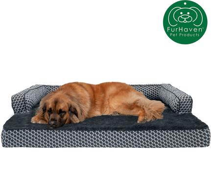 Show full view: FurHaven Comfy Couch Cooling Gel Cat & Dog Bed with Removable Cover, Diamond Gray, Jumbo Plus slide 4 of 9