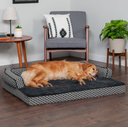 FurHaven Comfy Couch Cooling Gel Cat & Dog Bed with Removable Cover, Diamond Gray, Jumbo