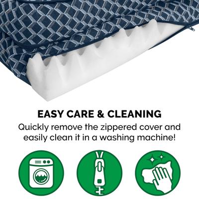 Show full view: FurHaven Comfy Couch Orthopedic Bolster Dog Bed with Removable Cover, Diamond Blue, Large slide 8 of 11