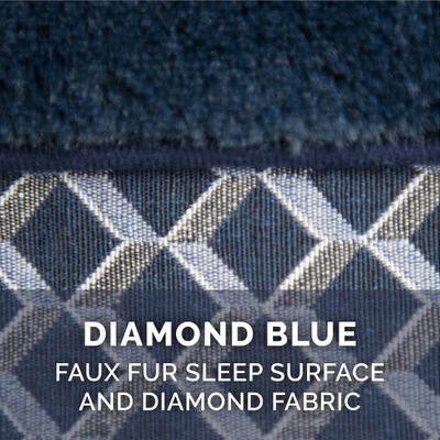 Show full view: FurHaven Comfy Couch Orthopedic Bolster Dog Bed with Removable Cover, Diamond Blue, Large slide 9 of 11