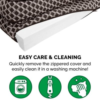 Show full view: FurHaven Comfy Couch Orthopedic Bolster Dog Bed with Removable Cover, Diamond Brown, Jumbo Plus slide 9 of 11