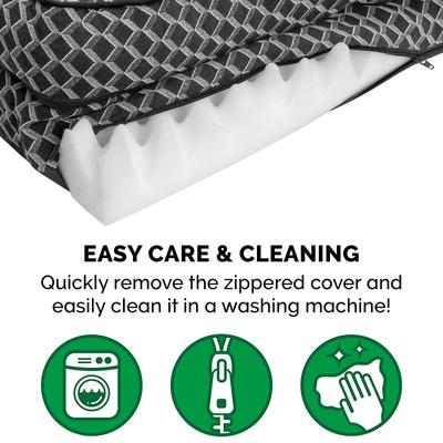 Show full view: FurHaven Comfy Couch Orthopedic Bolster Dog Bed with Removable Cover, Diamond Gray, Jumbo slide 8 of 11