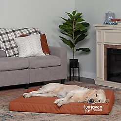 FurHaven Deluxe Oxford Full Support Dog & Cat Bed with Removable Cover, Chestnut, Jumbo