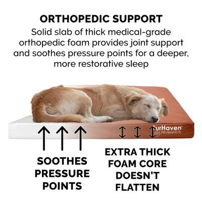 Show full view: FurHaven Deluxe Oxford Full Support Dog & Cat Bed with Removable Cover, Chestnut, Large slide 7 of 10