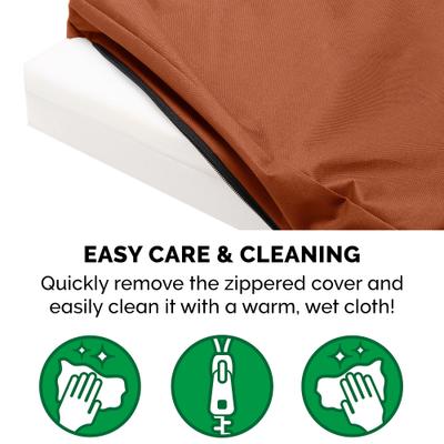 Show full view: FurHaven Deluxe Oxford Full Support Dog & Cat Bed with Removable Cover, Chestnut, Large slide 8 of 10
