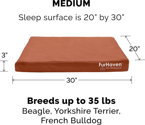 Show full view: FurHaven Deluxe Oxford Full Support Dog & Cat Bed with Removable Cover, Chestnut, Medium slide 5 of 10
