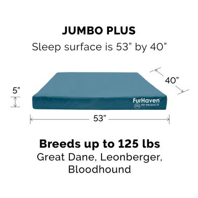 Show full view: FurHaven Deluxe Oxford Full Support Dog & Cat Bed with Removable Cover, Deep Lagoon, Jumbo Plus slide 6 of 11