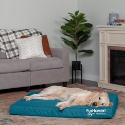 FurHaven Deluxe Oxford Full Support Dog & Cat Bed with Removable Cover, Deep Lagoon, Jumbo slide 1 of 9