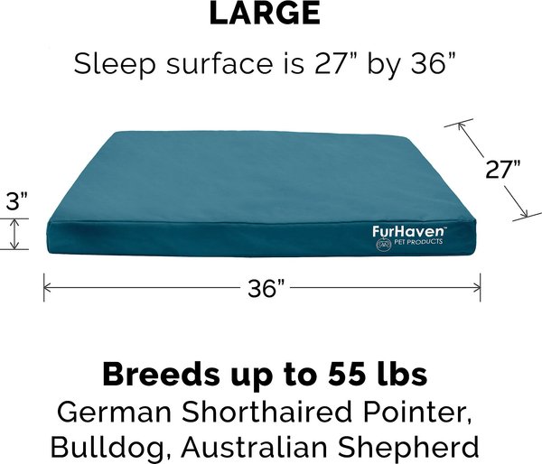 Show full view: FurHaven Deluxe Oxford Full Support Dog & Cat Bed with Removable Cover, Deep Lagoon, Large slide 5 of 10