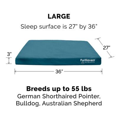 Show full view: FurHaven Deluxe Oxford Full Support Dog & Cat Bed with Removable Cover, Deep Lagoon, Large slide 6 of 11