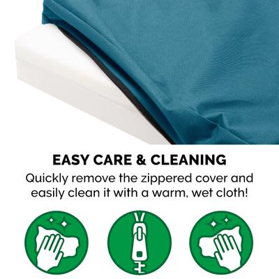 Show full view: FurHaven Deluxe Oxford Full Support Dog & Cat Bed with Removable Cover, Deep Lagoon, Large slide 9 of 11