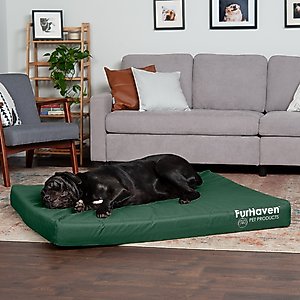 FurHaven Deluxe Oxford Full Support Dog & Cat Bed with Removable Cover, forest, Jumbo Plus