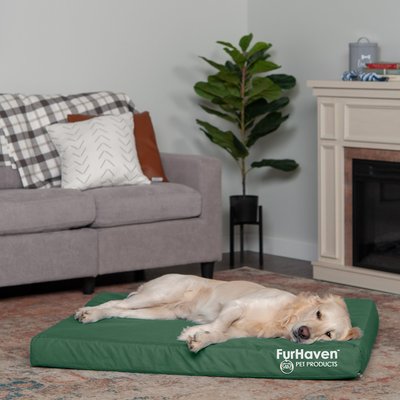 FurHaven FurHaven Deluxe Oxford Full Support Dog & Cat Bed with Removable Cover, forest, Jumbo