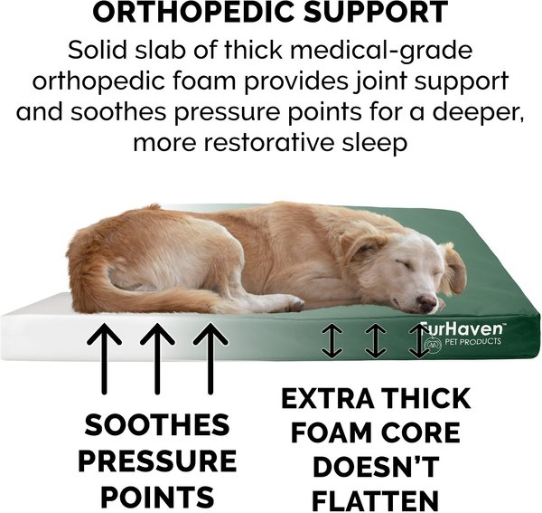 Show full view: FurHaven Deluxe Oxford Full Support Dog & Cat Bed with Removable Cover, forest, Jumbo slide 7 of 10
