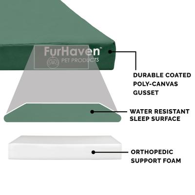 Show full view: FurHaven Deluxe Oxford Full Support Dog & Cat Bed with Removable Cover, forest, Large slide 6 of 10
