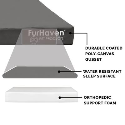 Show full view: FurHaven Deluxe Oxford Full Support Dog & Cat Bed with Removable Cover, Stone Gray, Jumbo slide 6 of 10