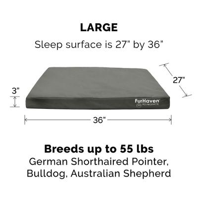 Show full view: FurHaven Deluxe Oxford Full Support Dog & Cat Bed with Removable Cover, Stone Gray, Large slide 6 of 11