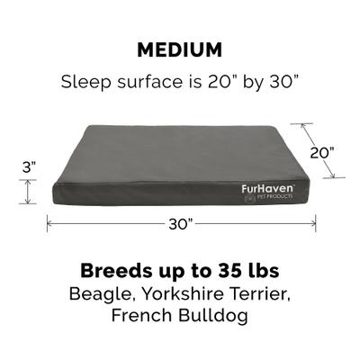 Show full view: FurHaven Deluxe Oxford Full Support Dog & Cat Bed with Removable Cover, Stone Gray, Medium slide 5 of 10