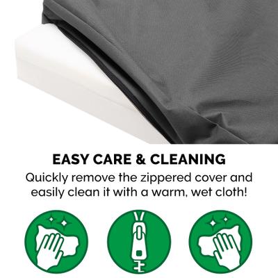 Show full view: FurHaven Deluxe Oxford Full Support Dog & Cat Bed with Removable Cover, Stone Gray, Medium slide 8 of 10