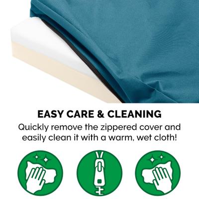 Show full view: FurHaven Deluxe Oxford Memory Foam Indoor/Outdoor Dog & Cat Bed with Removable Cover, Jumbo, Deep Lagoon slide 8 of 10