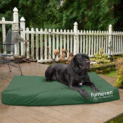 Show full view: FurHaven Deluxe Oxford Memory Foam Indoor/Outdoor Dog & Cat Bed with Removable Cover, Jumbo Plus, forest slide 1 of 10