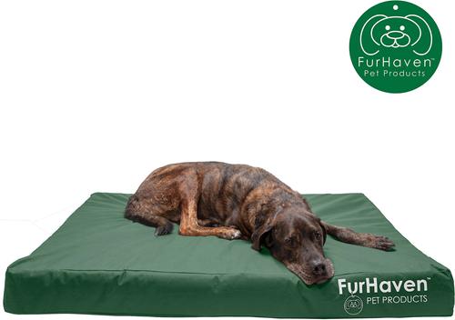 Show full view: FurHaven Deluxe Oxford Memory Foam Indoor/Outdoor Dog & Cat Bed with Removable Cover, Jumbo Plus, forest slide 4 of 10