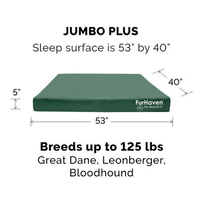 Show full view: FurHaven Deluxe Oxford Memory Foam Indoor/Outdoor Dog & Cat Bed with Removable Cover, Jumbo Plus, forest slide 5 of 10