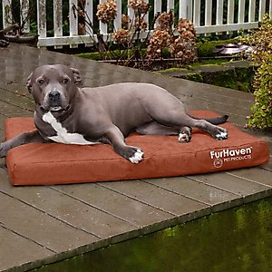 FurHaven NAP Deluxe Memory Foam Pillow Dog Bed with Removable Cover